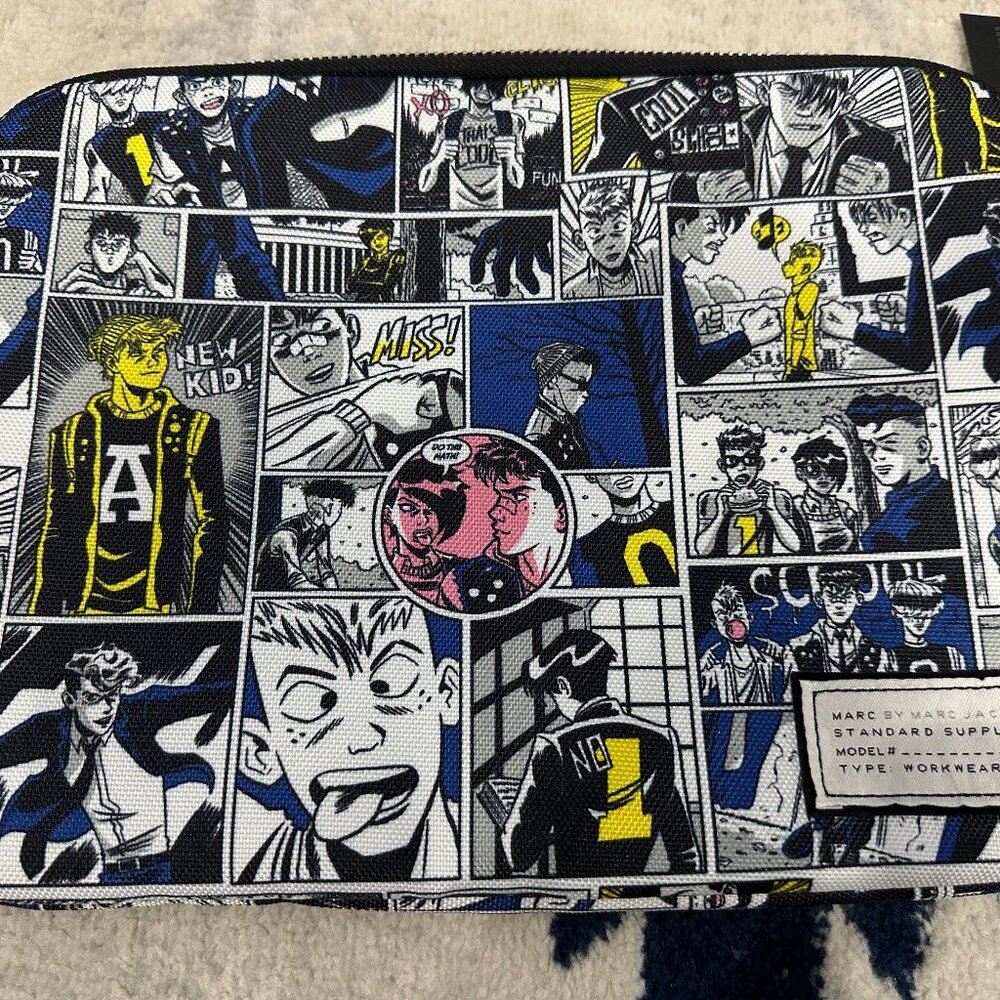 Marc Jacobs Laptop Bag with label. Comic Print. 13" Laptop bag